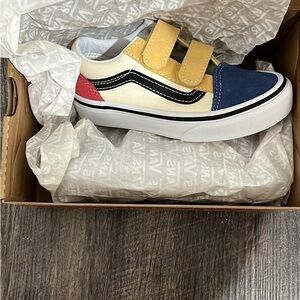 Vans Kids' Blue, Yellow, and Red Sneakers